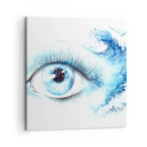 Cuadro sobre lienzo - Impresión de Imagen - Sumérgete en el azul de tu mirada - 60x60 cm