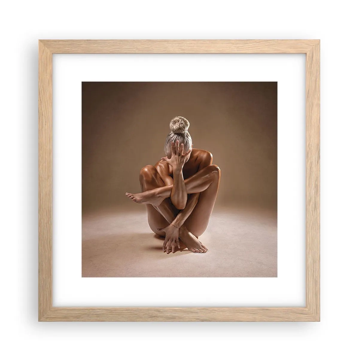 Póster en marco roble claro - Unidad de cuerpo y espíritu - 30x30 cm
