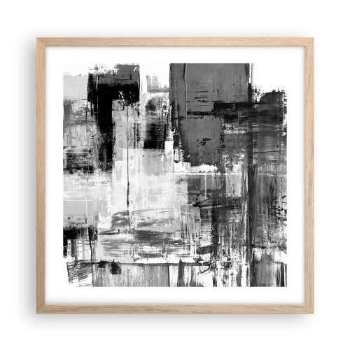 Póster en marco roble claro - El gris es hermoso - 50x50 cm