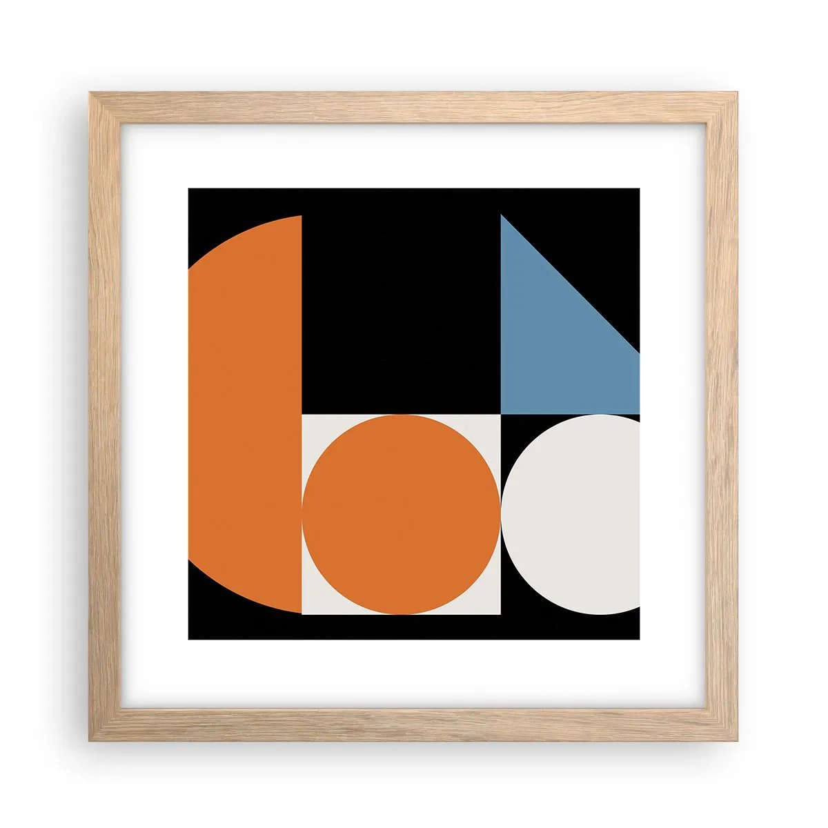 Póster en marco roble claro - Diseño con figuras - 30x30 cm