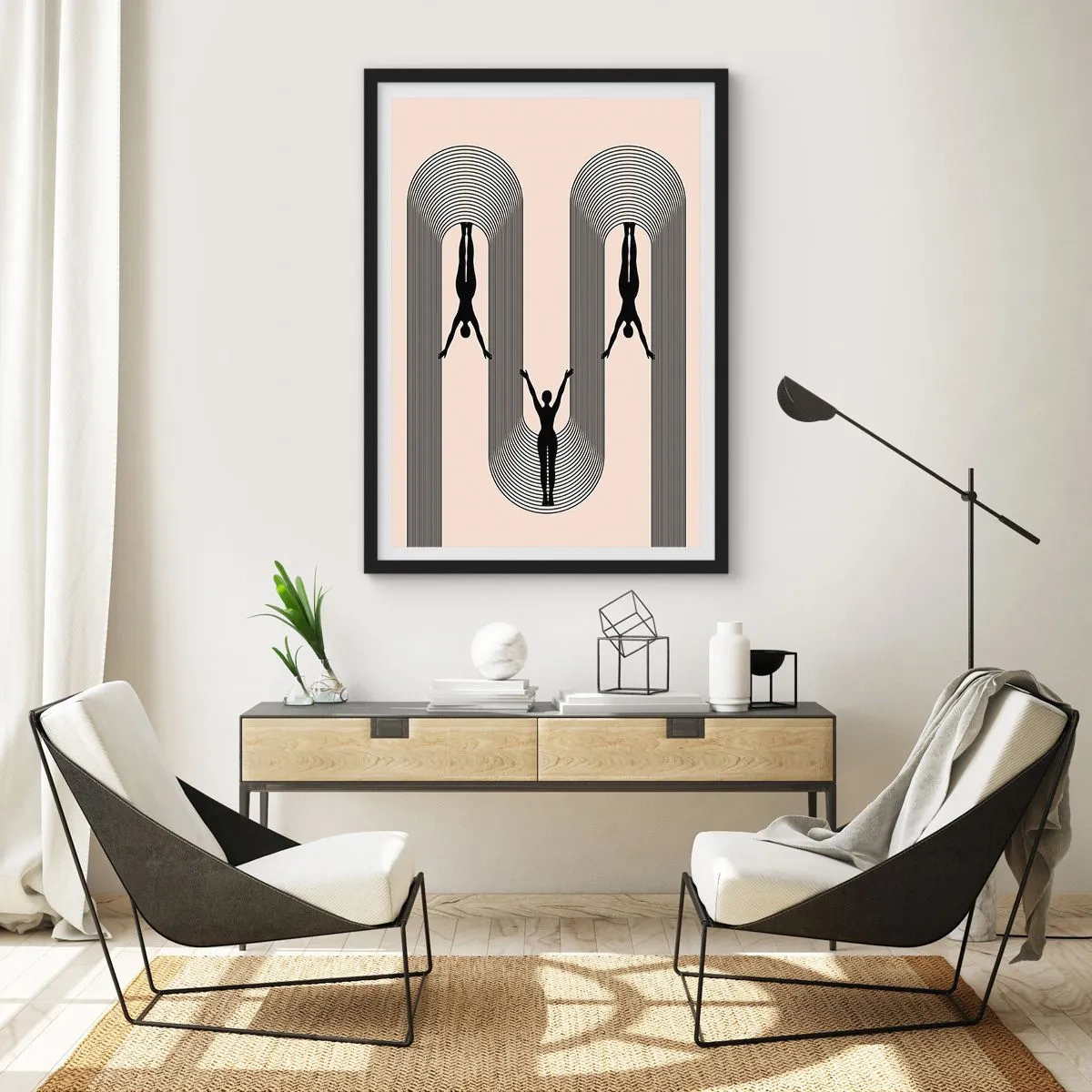 Póster en marco negro - Al revés, o no - 61x91 cm