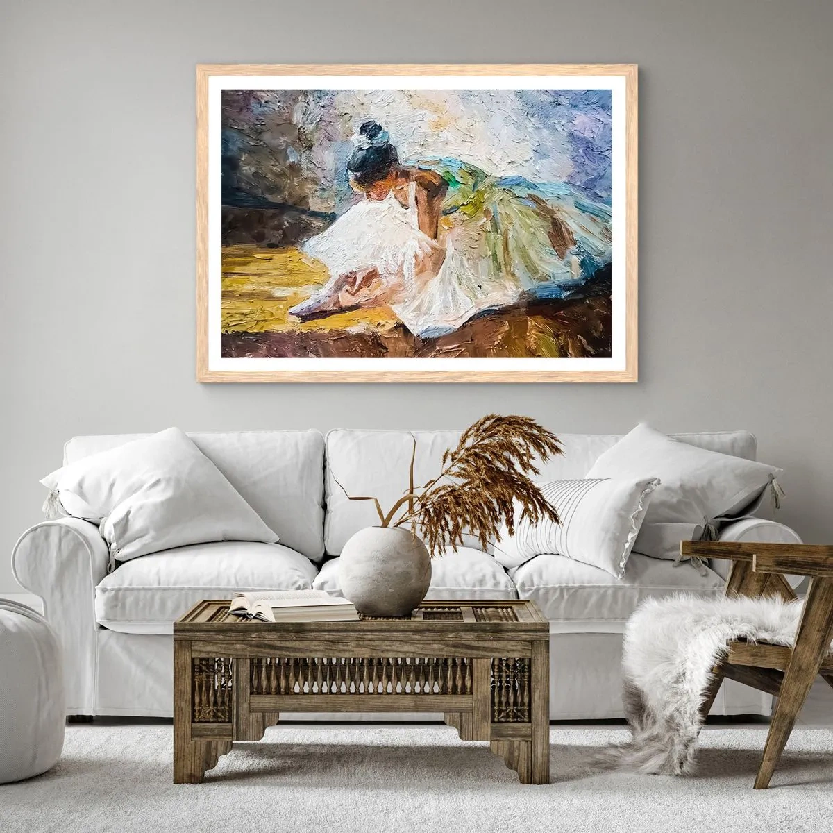 Póster en marco roble claro - De un cuadro de Degas - 100x70 cm