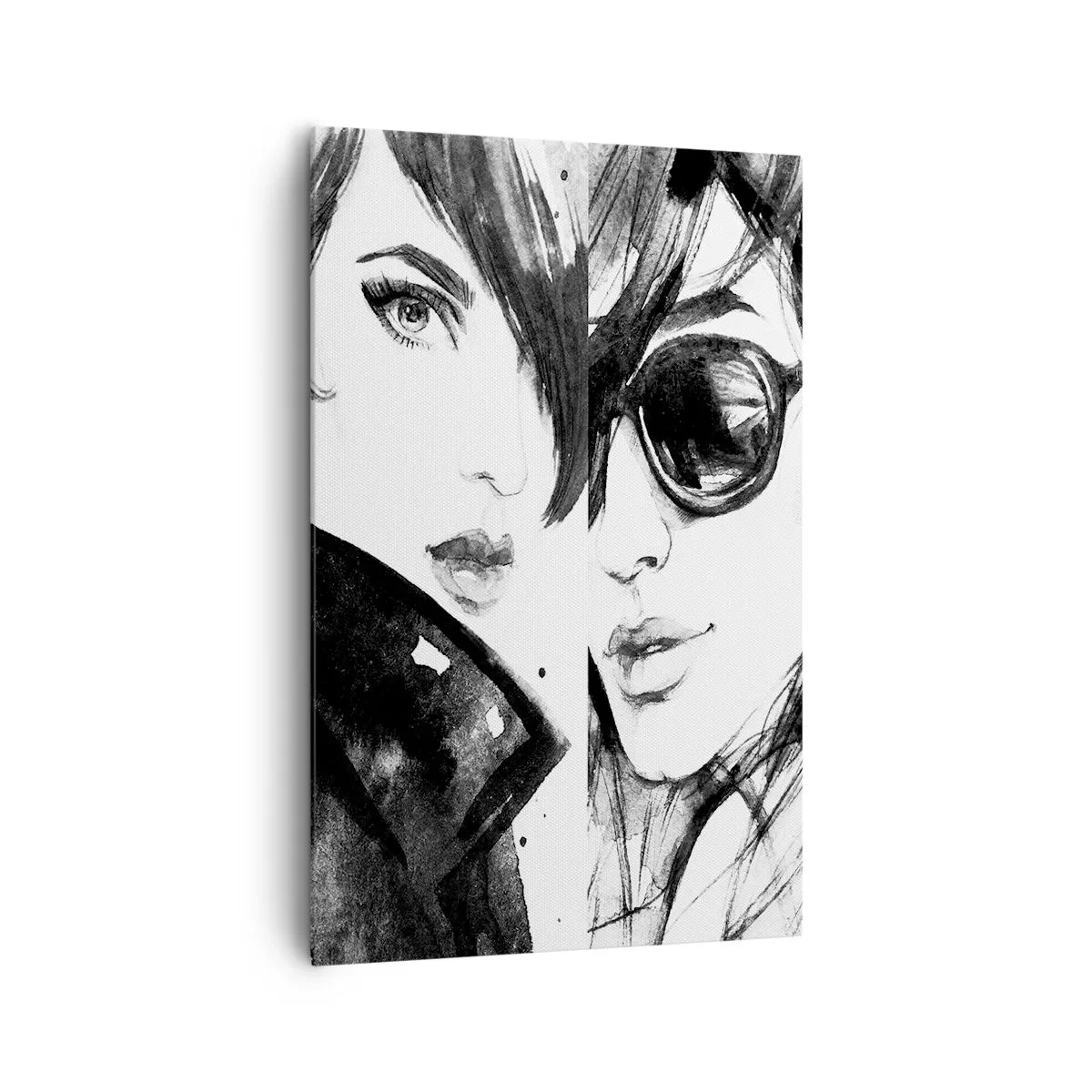 Cuadro sobre lienzo - Impresión de Imagen - Retratos elegantes de mujeres en tonos monocromáticos. - 80x120cm - La belleza multiplicada - Decoración de pared moderna para salón y dormitorio ARTTOR