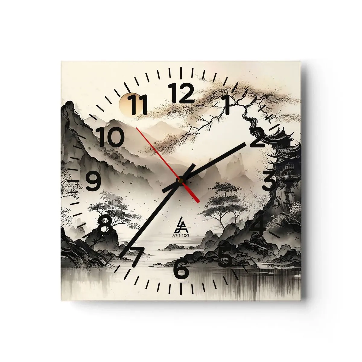 Reloj de pared - Reloj de vidrio - El encanto único de Oriente - 30x30 cm