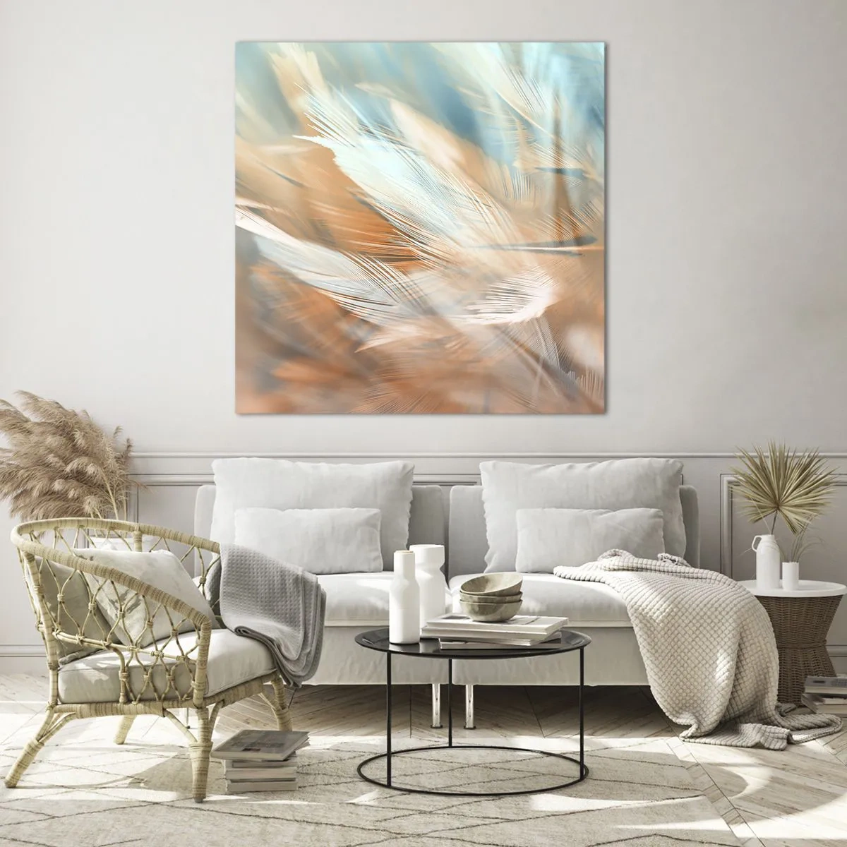 Cuadro sobre vidrio - Impresiones sobre Vidrio - En la tierra de la suavidad - 40x40 cm