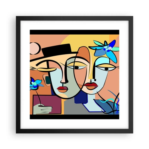 Póster en marco negro - Randez vous de Picasso - 40x40 cm