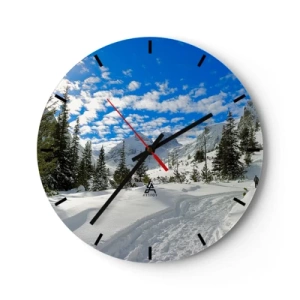 Reloj de pared - Reloj de vidrio - Nieve y sol - 40x40 cm