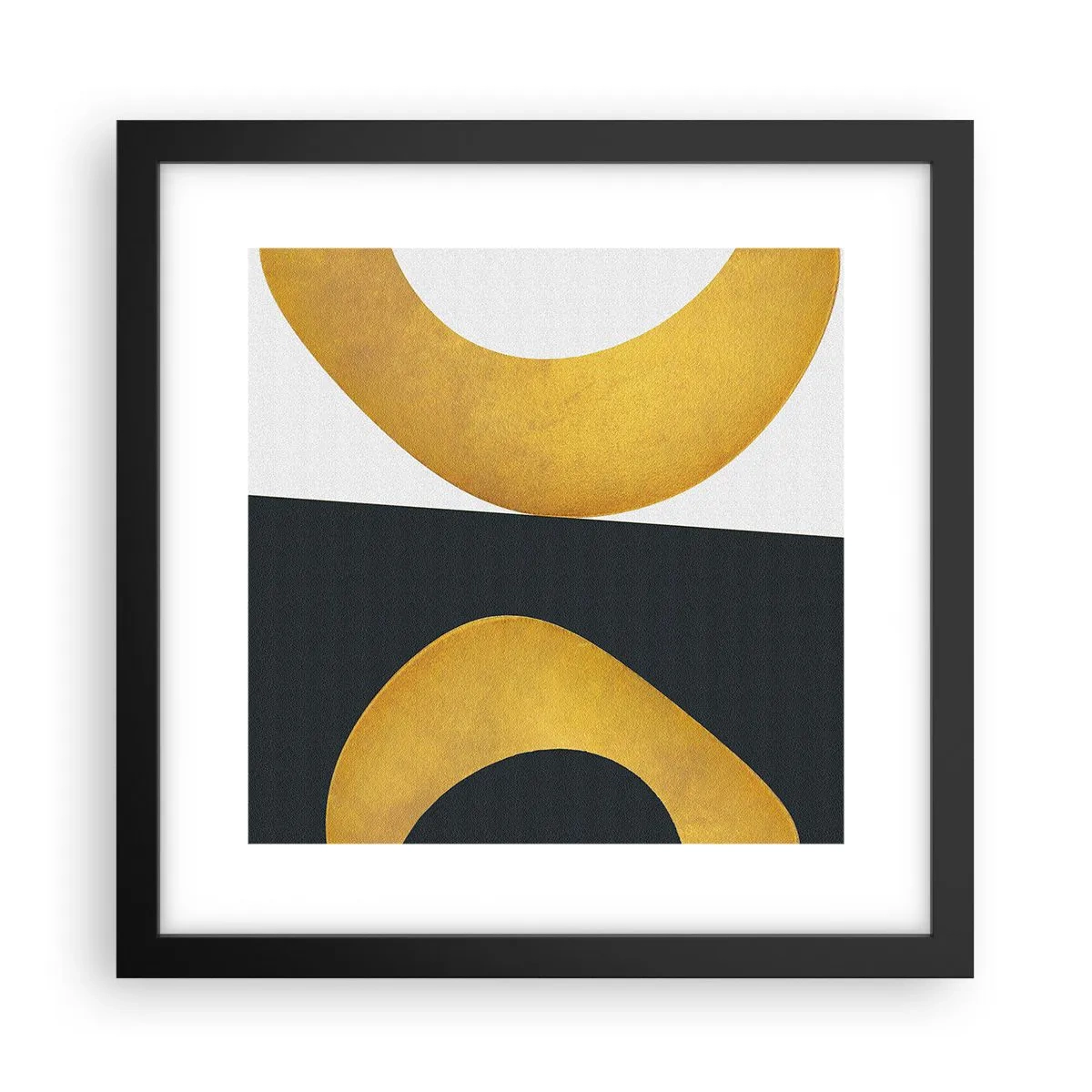 Póster en marco negro - Blanco, negro, dorado - 30x30 cm