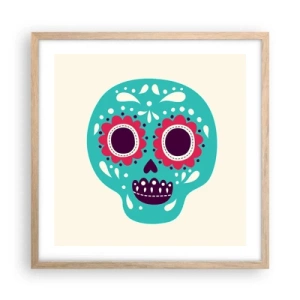 Póster en marco roble claro - La vida: diversión hasta la muerte - 50x50 cm