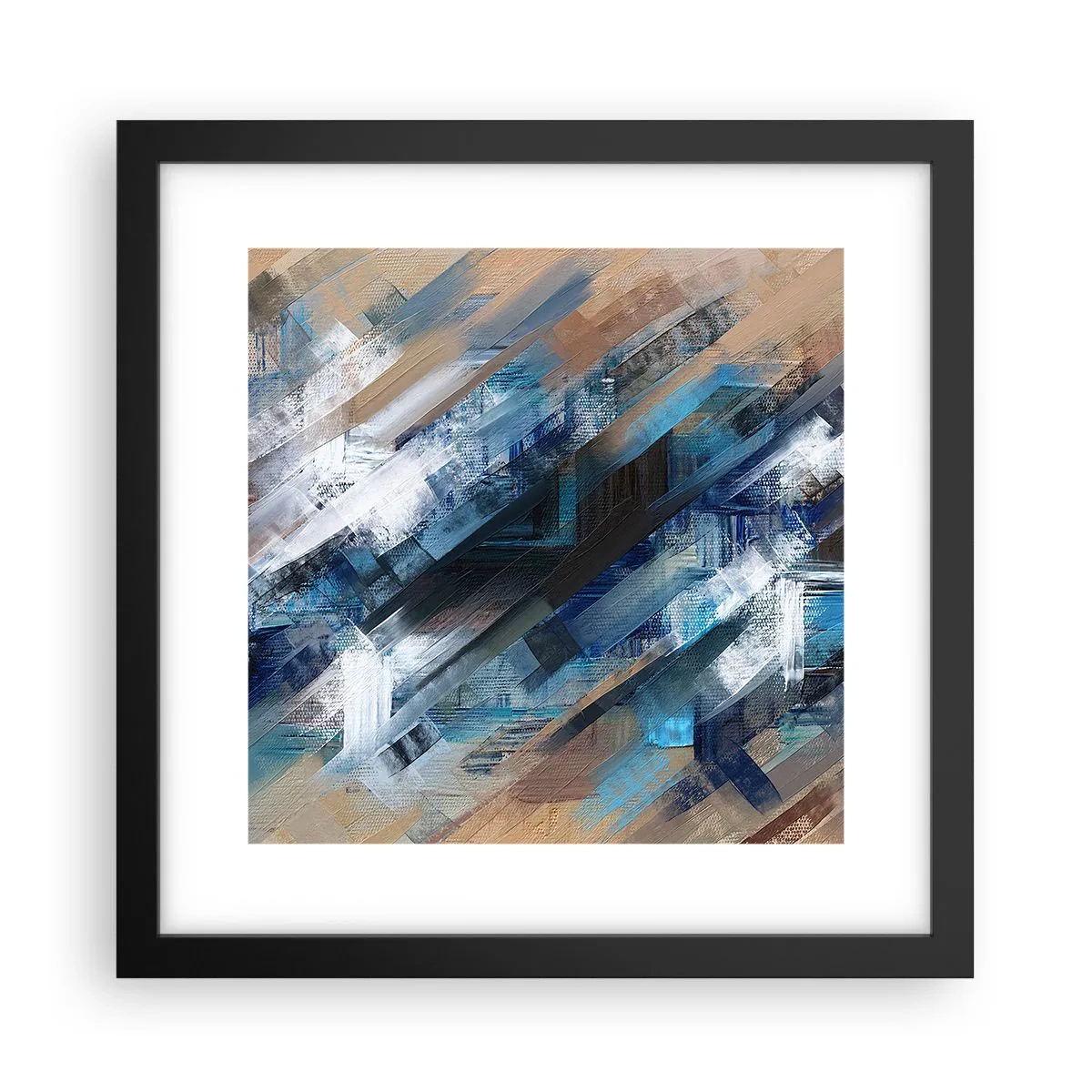 Póster en marco negro - En una inclinación azul - 30x30 cm