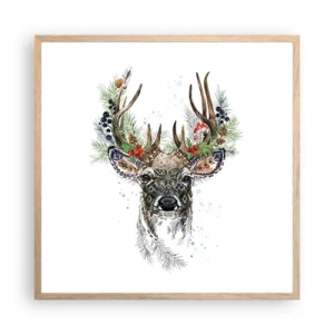 Póster en marco roble claro - Con vestimenta festiva - 60x60 cm