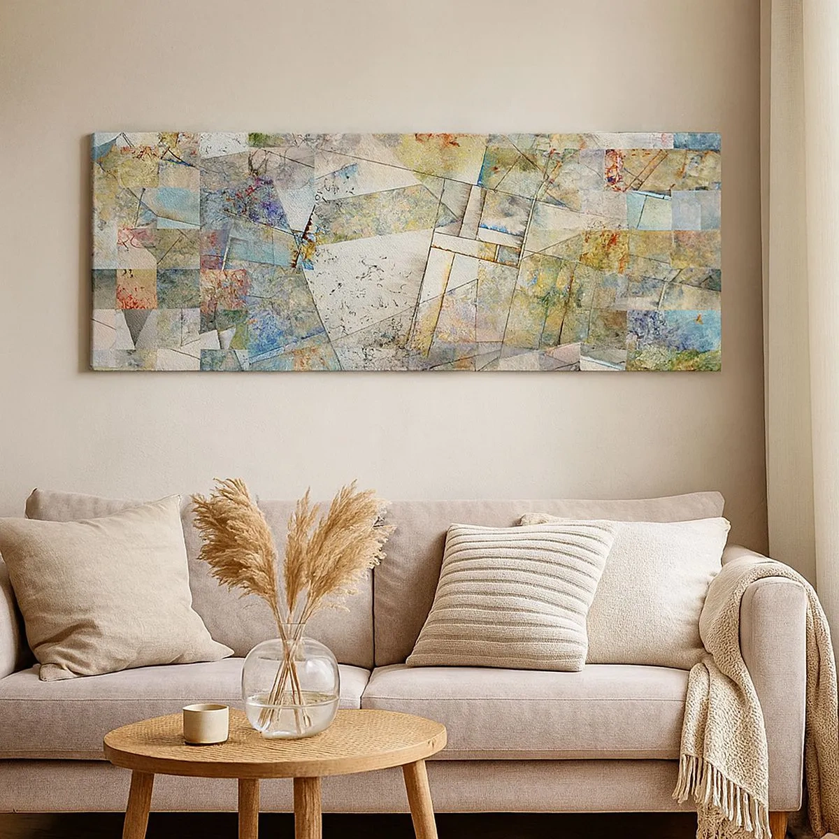 Cuadro sobre lienzo - Impresión de Imagen - Remodelación geométrica - 100x40 cm