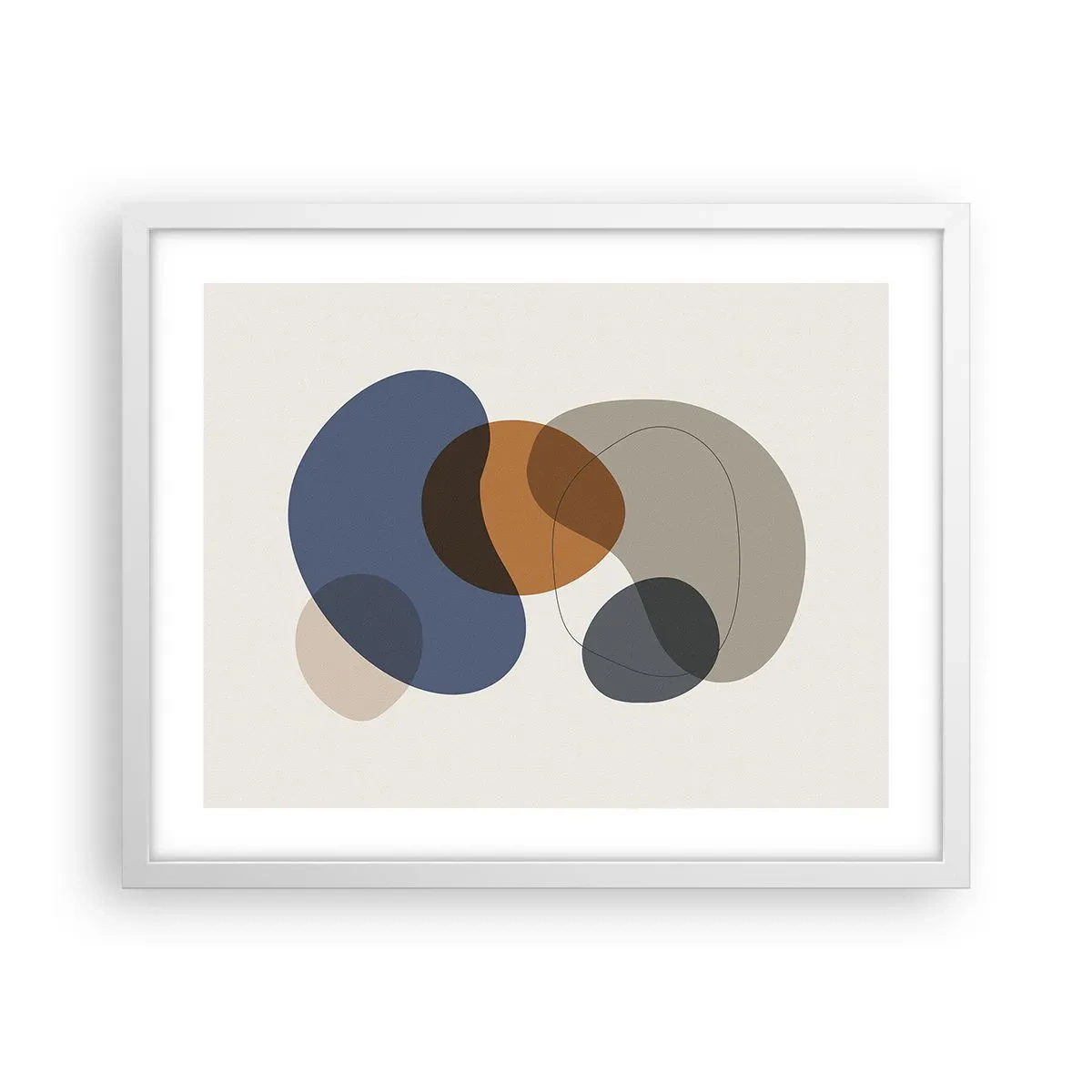 Póster en marco blanco - Gotas de color - 50x40 cm