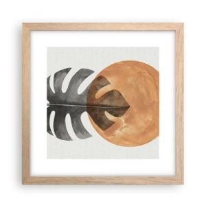 Póster en marco roble claro - Siempre el sol - 30x30 cm