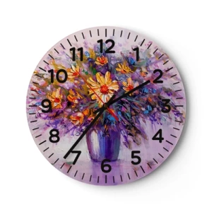 Reloj de pared - Reloj de vidrio - Huele dulce, parece dulce - 30x30 cm