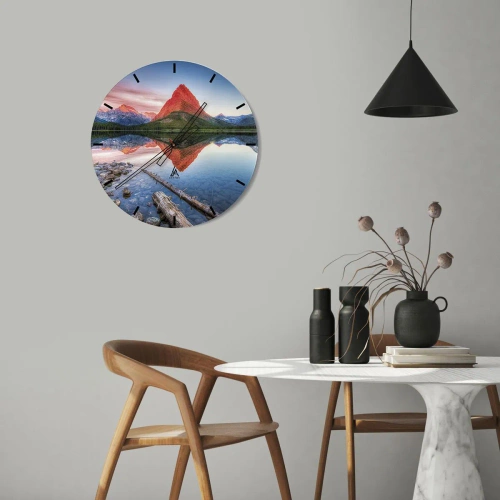 Reloj de pared - Reloj de vidrio - Cálido y frío - 30x30 cm