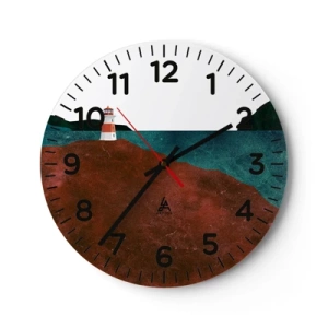 Reloj de pared - Reloj de vidrio - Mirando al mar - 30x30 cm