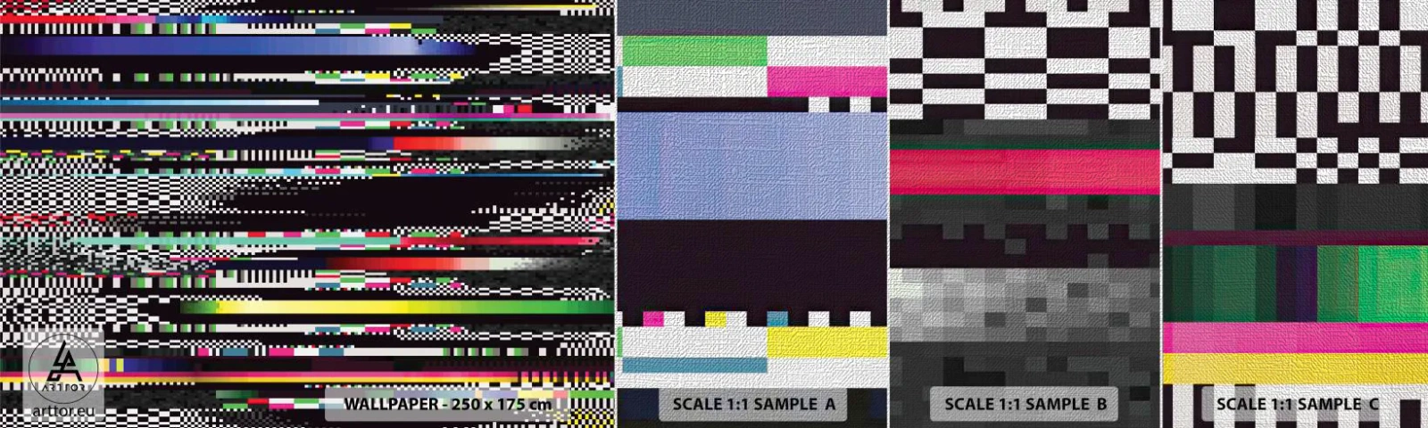 Muestra de fotomural Premium Canvas - Una imagen de otra realidad - Abstracción, Pedazo, Ruido digital - 100x30 cm