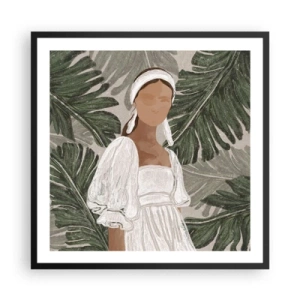 Póster en marco negro - Retrato exótico - 60x60 cm