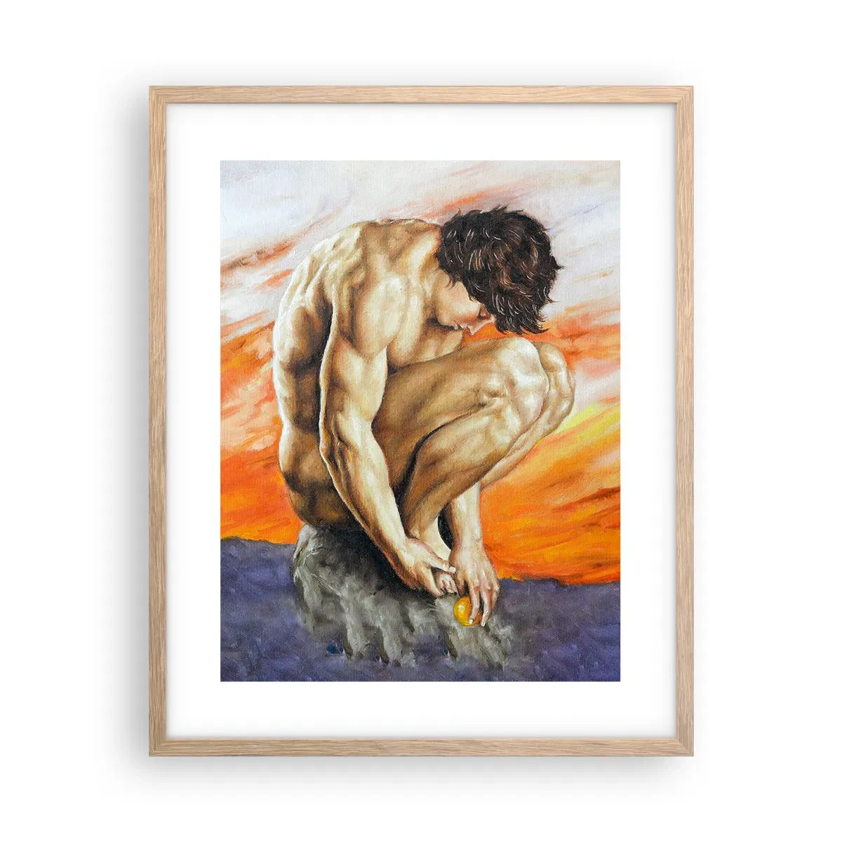 Póster en marco roble claro - Sumergido en sí mismo - 40x50 cm