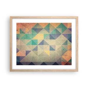 Póster en marco roble claro - República de los triángulos - 50x40 cm