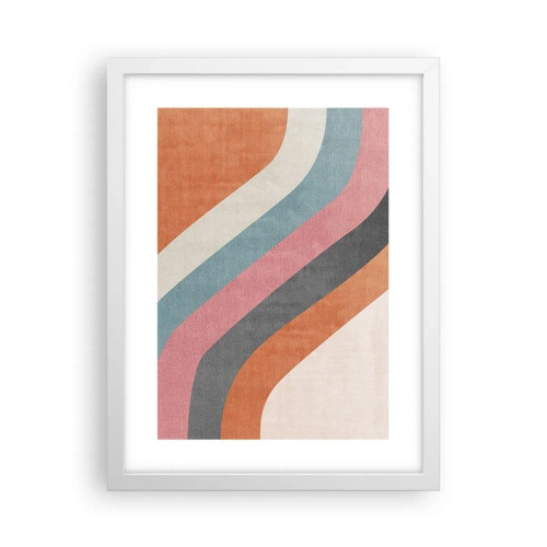 Póster en marco blanco - Composición diagonal - movimiento - 30x40 cm