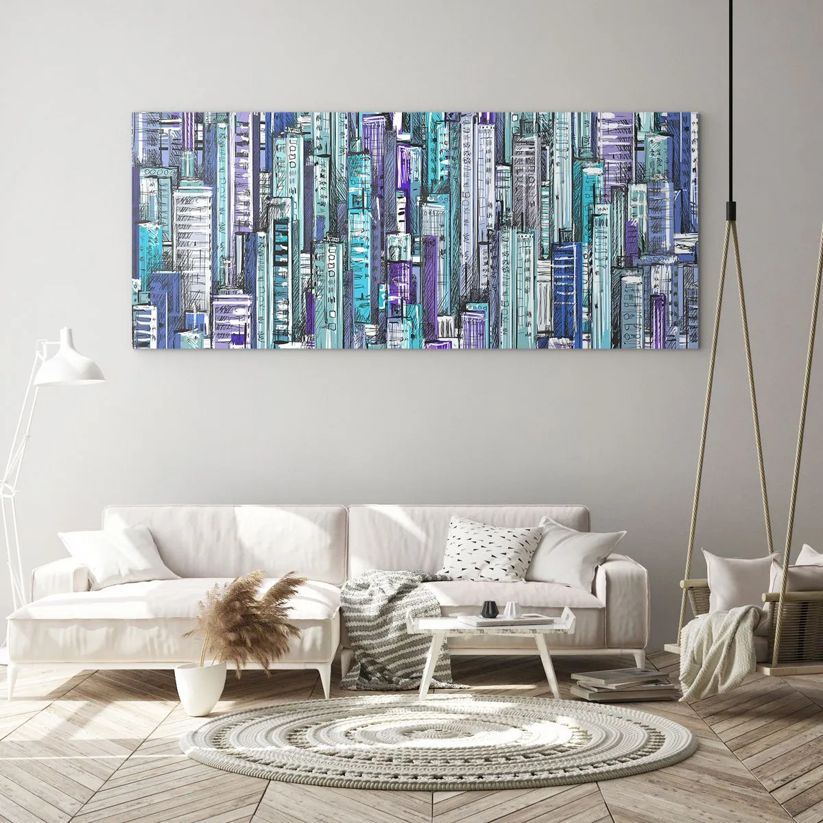 Cuadro sobre vidrio - Impresiones sobre Vidrio - Azul del cielo - 100x40 cm