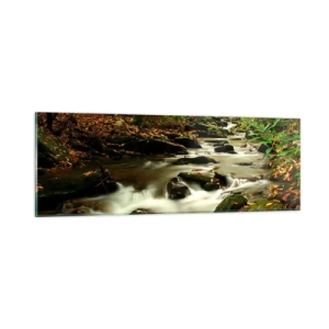 Cuadro sobre vidrio - Impresiones sobre Vidrio - Como plata líquida - 90x30 cm