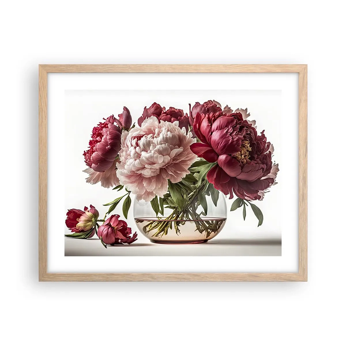 Póster en marco roble claro - En plena floración de la belleza - 50x40 cm