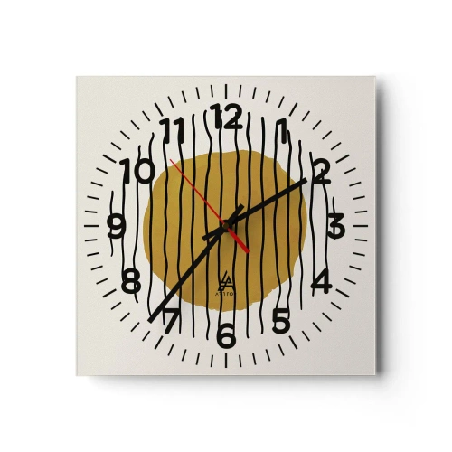 Reloj de pared - Reloj de vidrio - Abstracción cálida - 40x40 cm