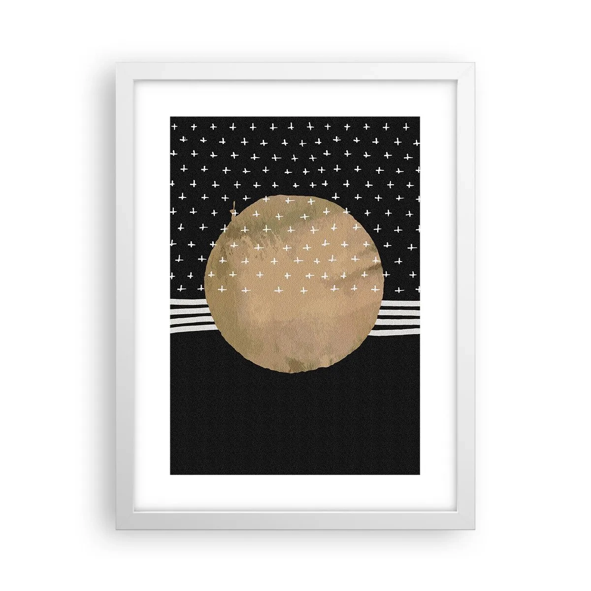 Póster en marco blanco - Composición: bandera de la galaxia - 30x40 cm