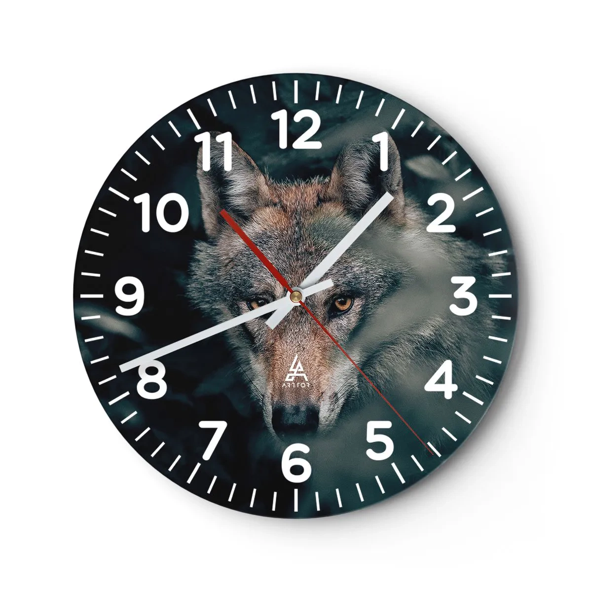 Reloj de pared - Reloj de vidrio - Cazador - 30x30 cm