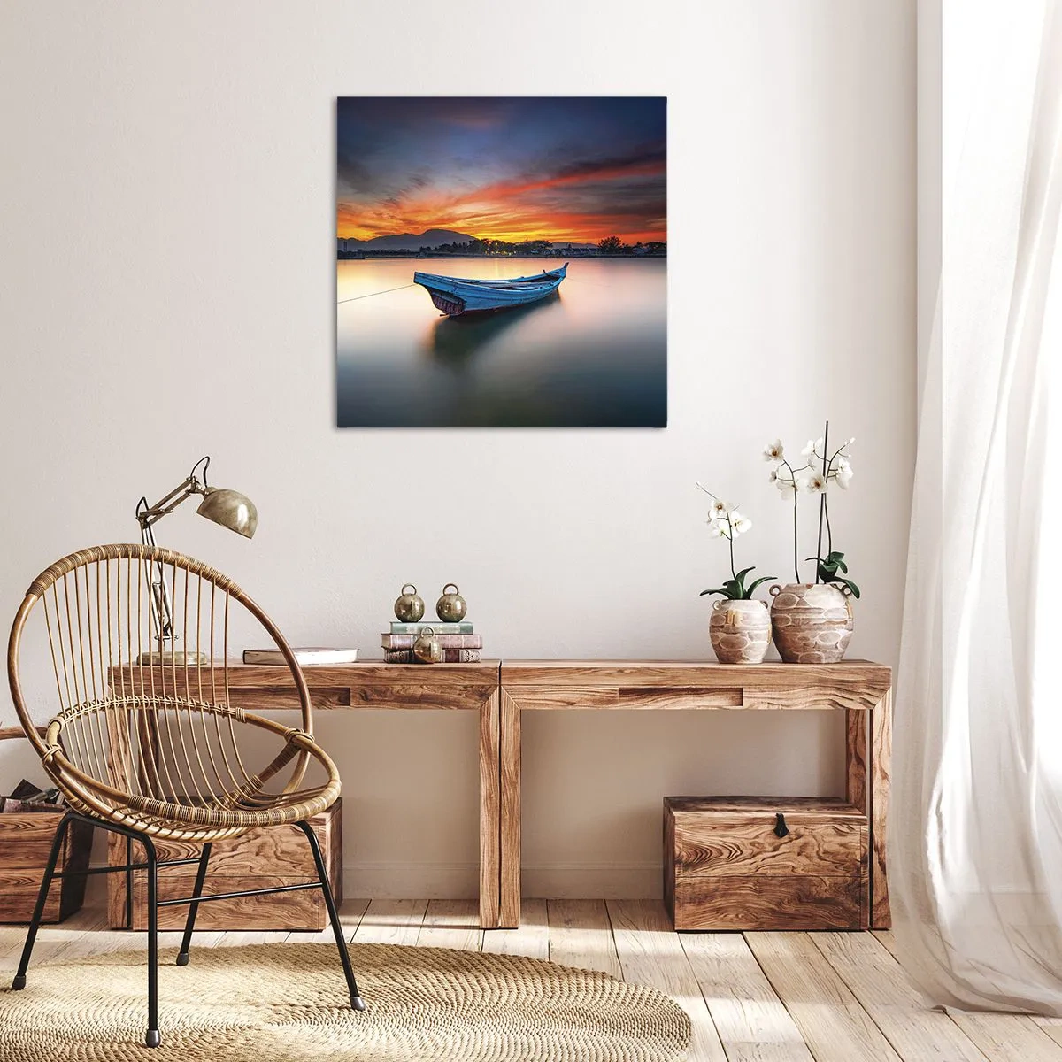 Cuadro sobre lienzo - Impresión de Imagen - Se avecina una buena noche - 70x70 cm