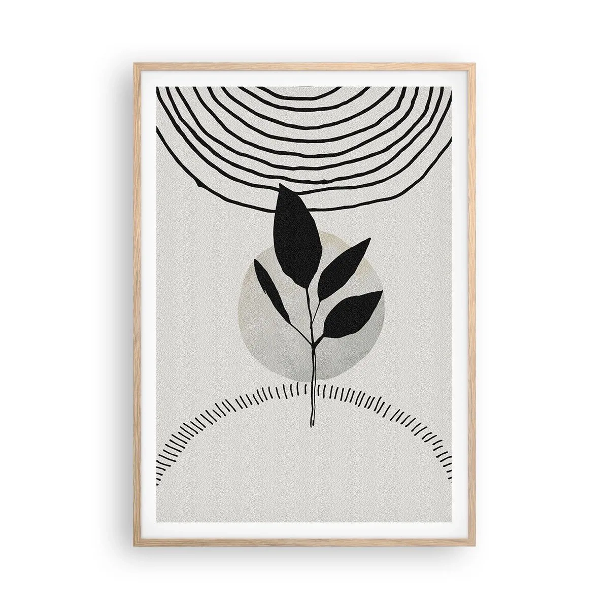 Póster en marco roble claro - Composición: los rituales de la naturaleza - 70x100 cm