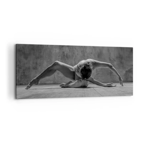 Cuadro sobre lienzo - Impresión de Imagen - Una bailarina en pose artística. - 120x50cm - Simetría encontrada - Decoración de pared moderna para salón y dormitorio ARTTOR