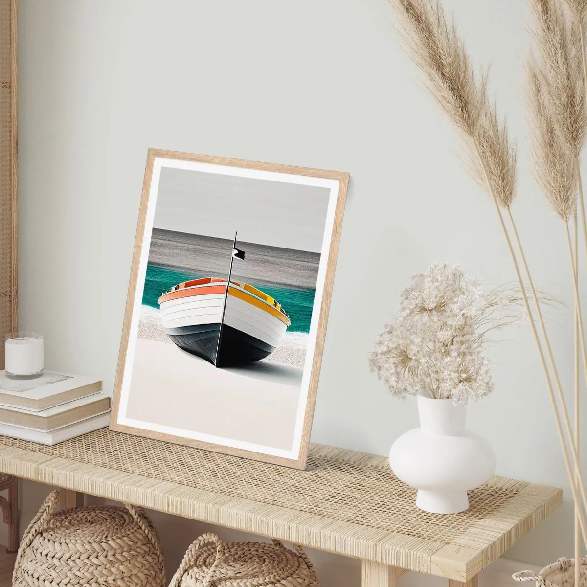 Póster en marco roble claro - En su lugar exacto - 30x40 cm