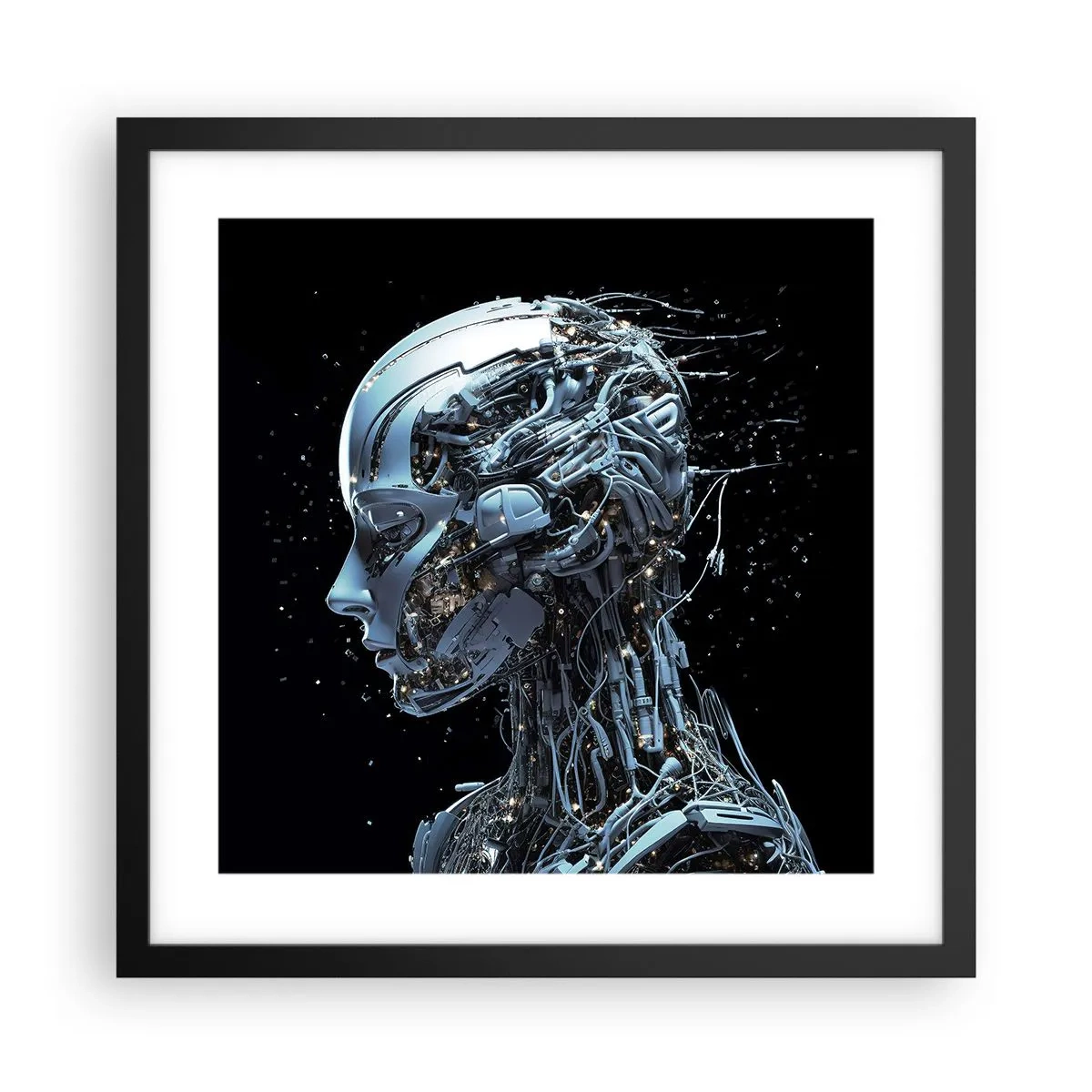 Póster en marco negro - La tecnología es una mujer - 40x40 cm