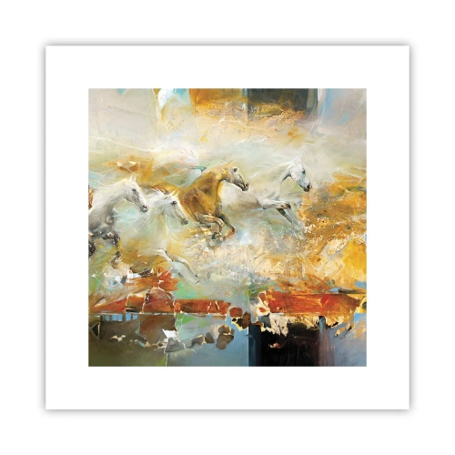 Póster - Galopando a través de la luz - 30x30 cm