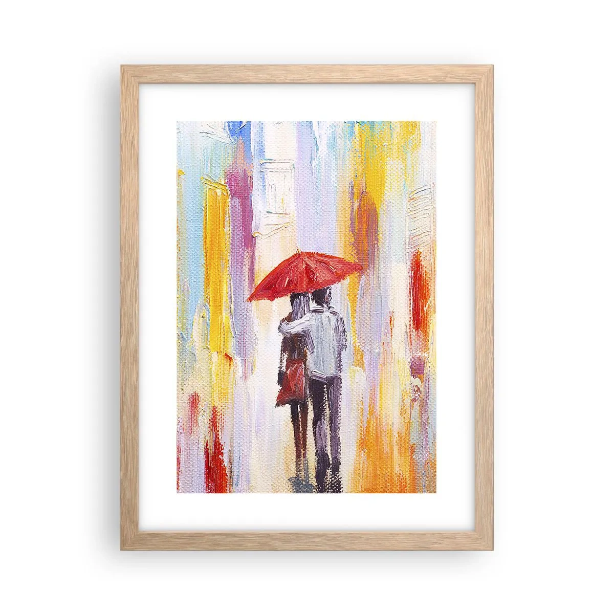 Póster en marco roble claro - Que siga lloviendo - 30x40 cm