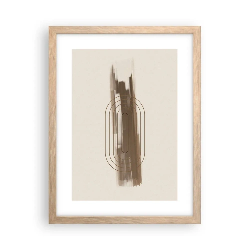 Póster en marco roble claro - Un soplo de gris - 30x40 cm