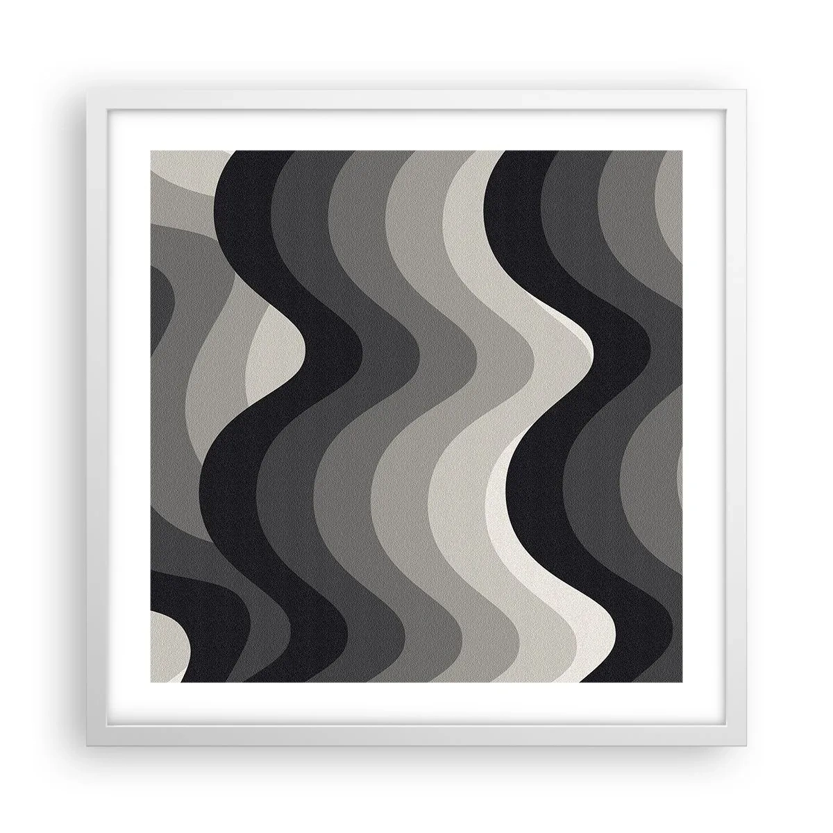 Póster en marco blanco - Ola tras ola - 50x50 cm