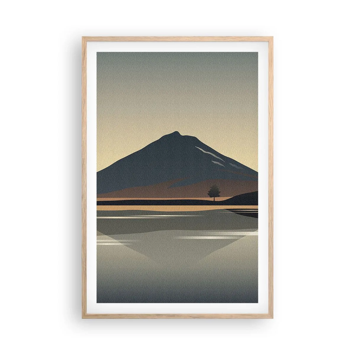 Póster en marco roble claro - Reflejo de espejo - 61x91 cm