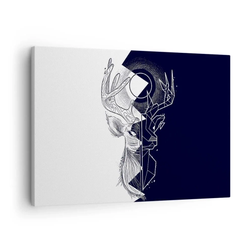 Cuadro sobre lienzo - Impresión de Imagen - Geometría y naturaleza en una composición simbólica - 70x50cm - Lucha y unidad de los opuestos - Decoración de pared moderna para salón y dormitorio ARTTOR