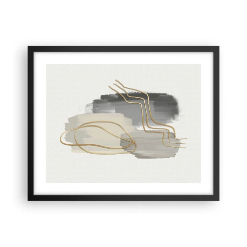 Póster en marco negro - Persistencia y movimiento - 50x40 cm