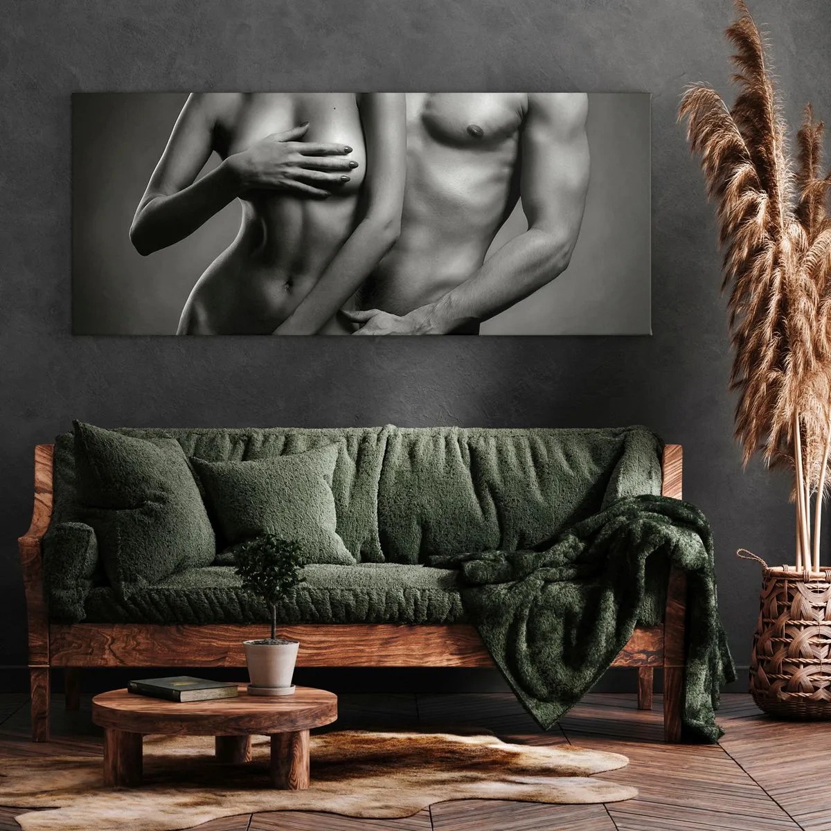 Cuadro sobre lienzo - Impresión de Imagen - Adán y Eva - 100x40 cm