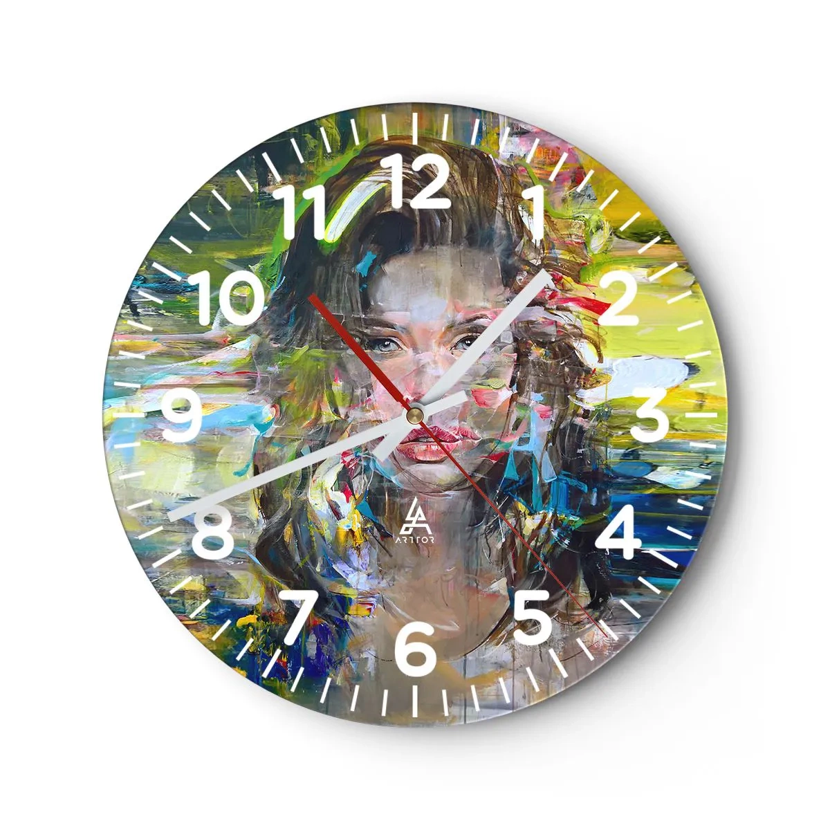 Reloj de pared - Reloj de vidrio - Tras el velo del aire - 40x40 cm