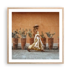 Póster en marco roble claro - Estilo hippie - 60x60 cm