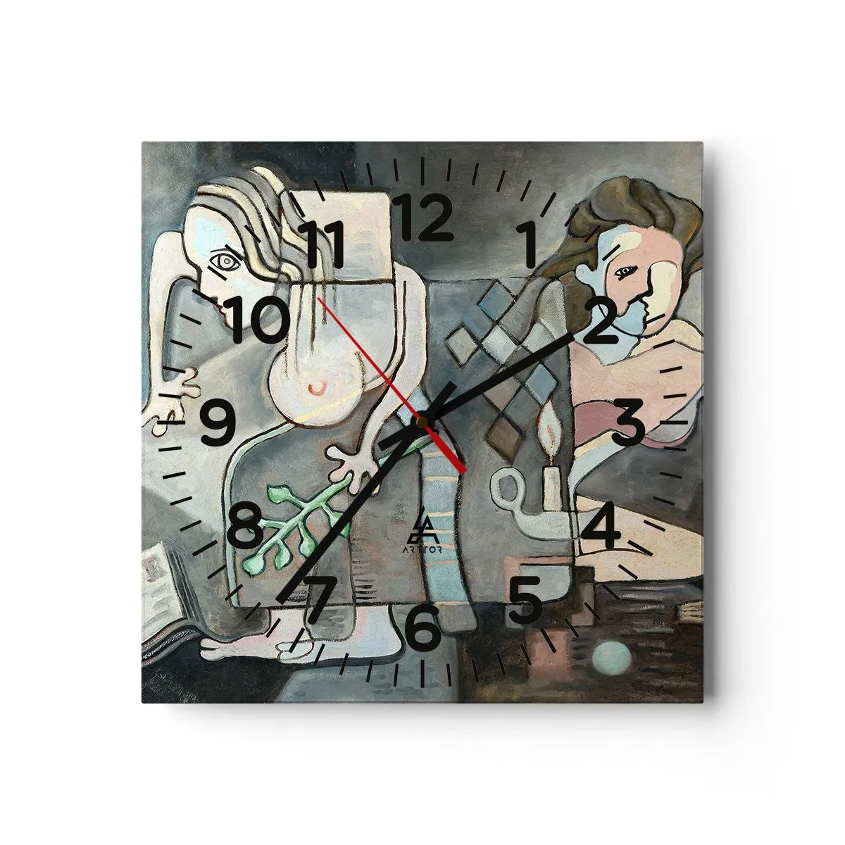 Reloj de pared - Reloj de vidrio - Un mosaico de espíritu y materia - 40x40 cm