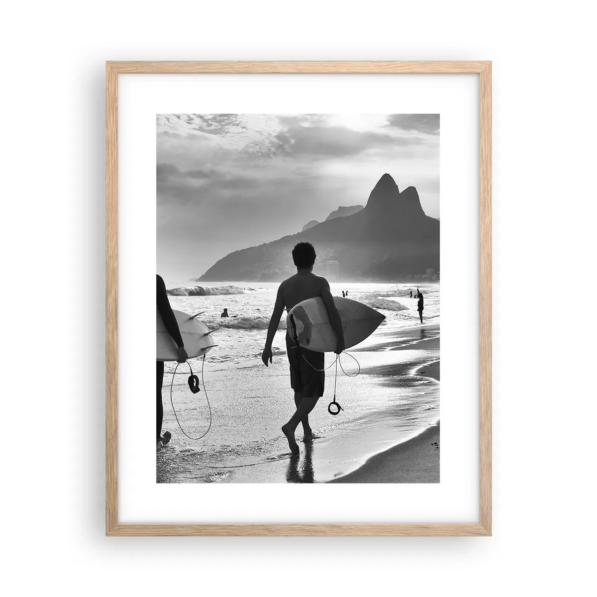 Póster en marco roble claro - Samba para una ola - 40x50 cm