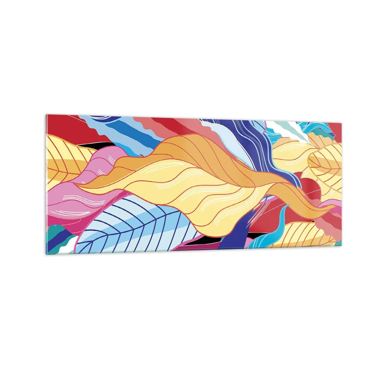 Cuadro sobre vidrio - Impresiones sobre Vidrio - Desorden colorido - 100x40 cm